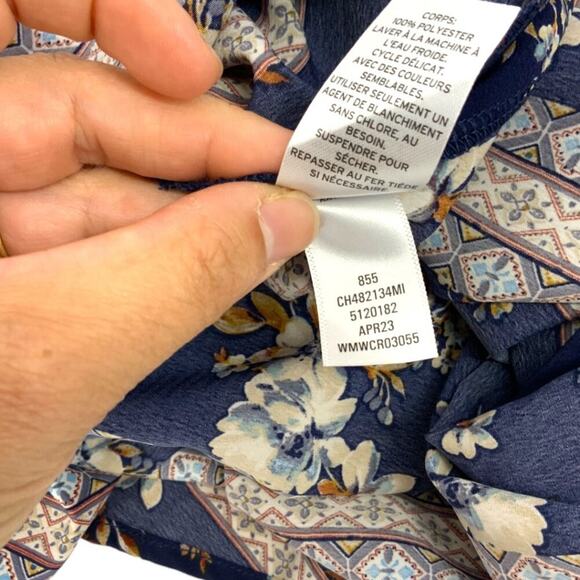 Chelsea28 One-shoulder Maxi Dress Navy Print Size XXS NWOT $99 - Picture 7 of 8